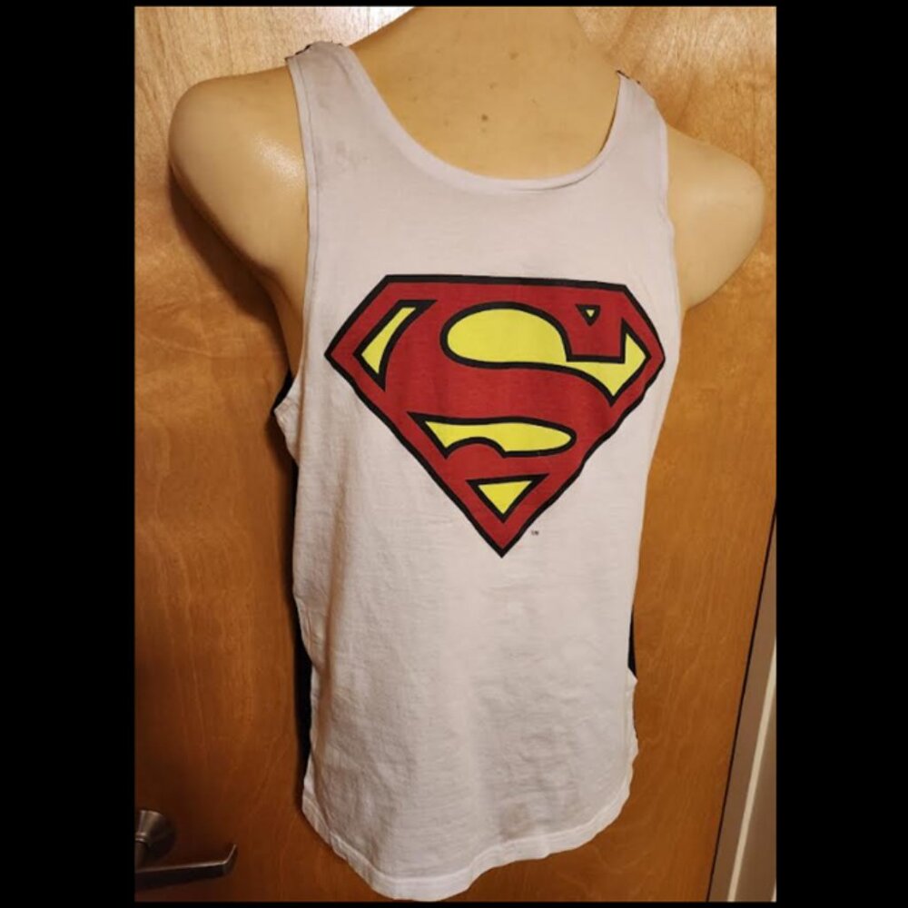 Superman/Batman dual sided Tank Top (one symbol on either side) - Small